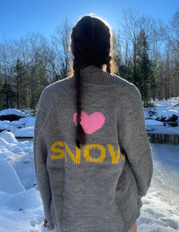 Chunky Heart ❤️ SNOW letterman sweater
