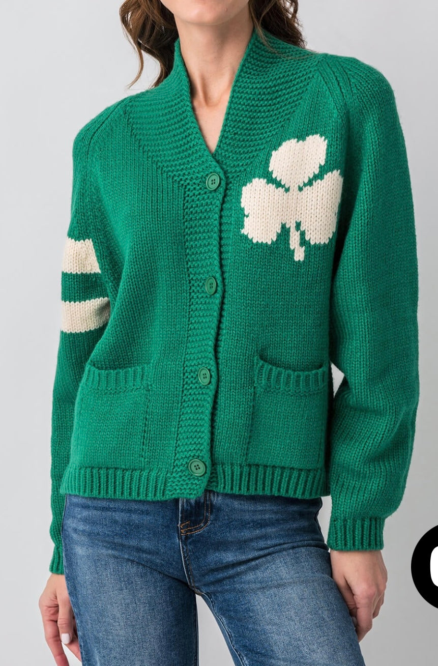 Irish Varsity Cardigan Sweater | Pink Pineapple Shop