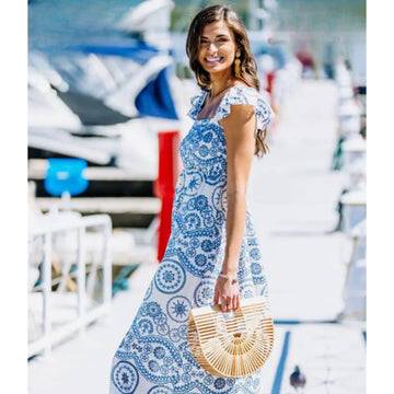 Lillyanne eyelet dress in Blue