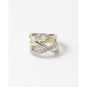 Two tone Right Hand Ring