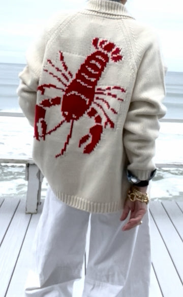 Sold Out until 5/25   ---- Chunky ivory/white Lobster 🦞 Cardigan
