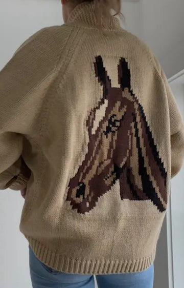 Vintage Inspired Horse Cardigan