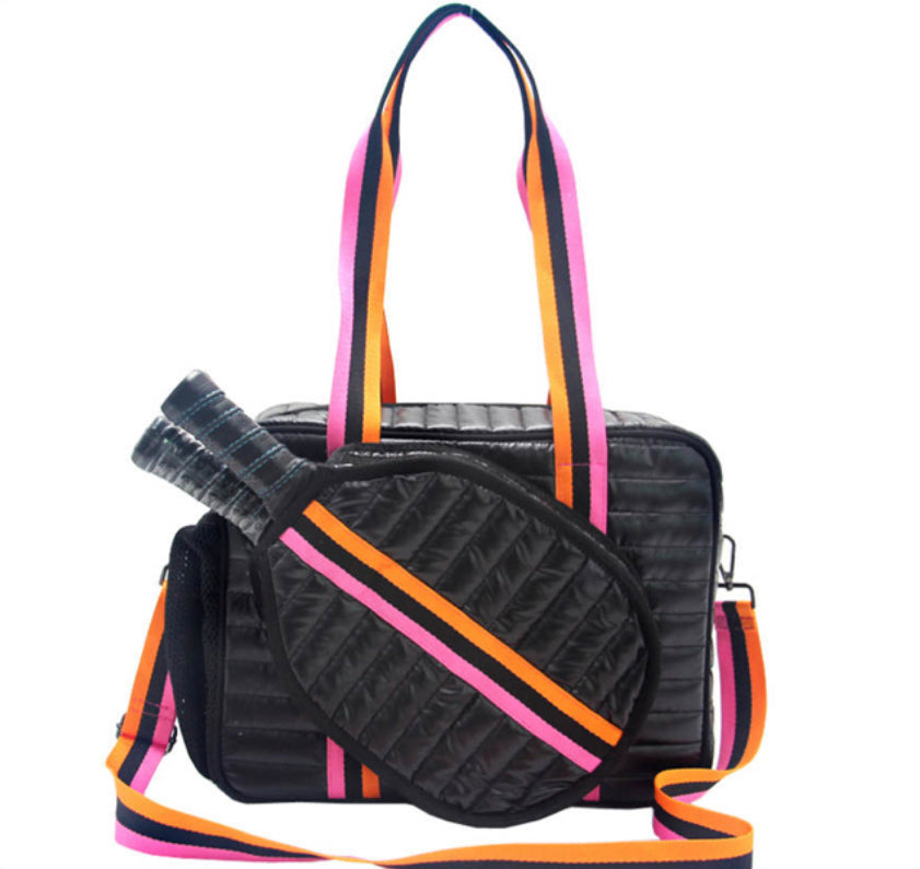 Black Spicy Sporty Pickleball Bag | Pink Pineapple Shop