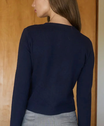 Clara Navy Argyle Cardigan