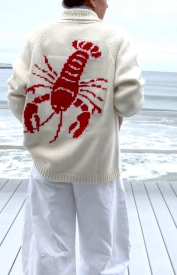 Chunky ivory/white Lobster 🦞 Cardigan