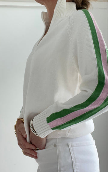 Love Tennis 1/2 Zip Pullover Sweater