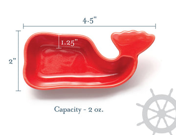 Whale trinket dish RED