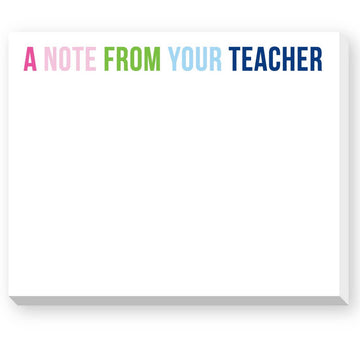A Note from your Teacher  notepad