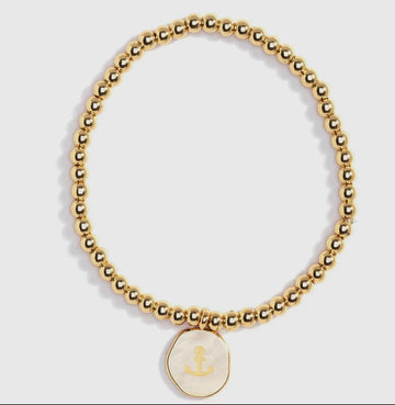 Anchor gold ball bracelet