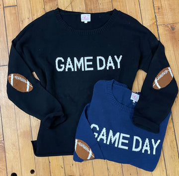 Classic Gameday Sweater with Football elbows