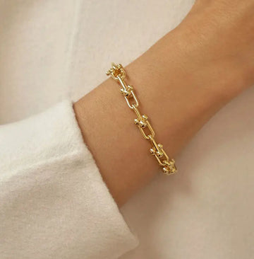 Link and ball hardware chain bracelet
