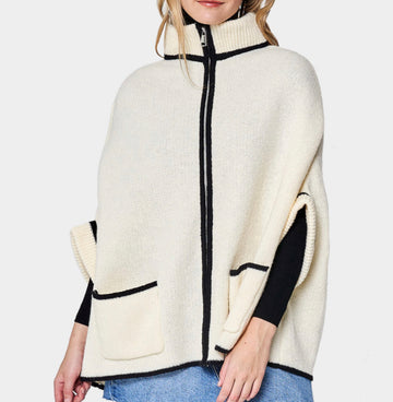 Kenzo solid poncho in ivory