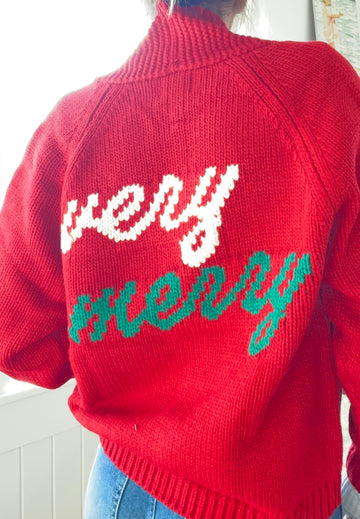 Very Merry Christmas Varsity Cardigan