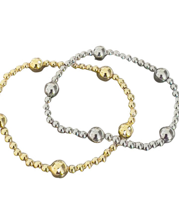 Solidarity Stainless multi size stretch gold bracelet