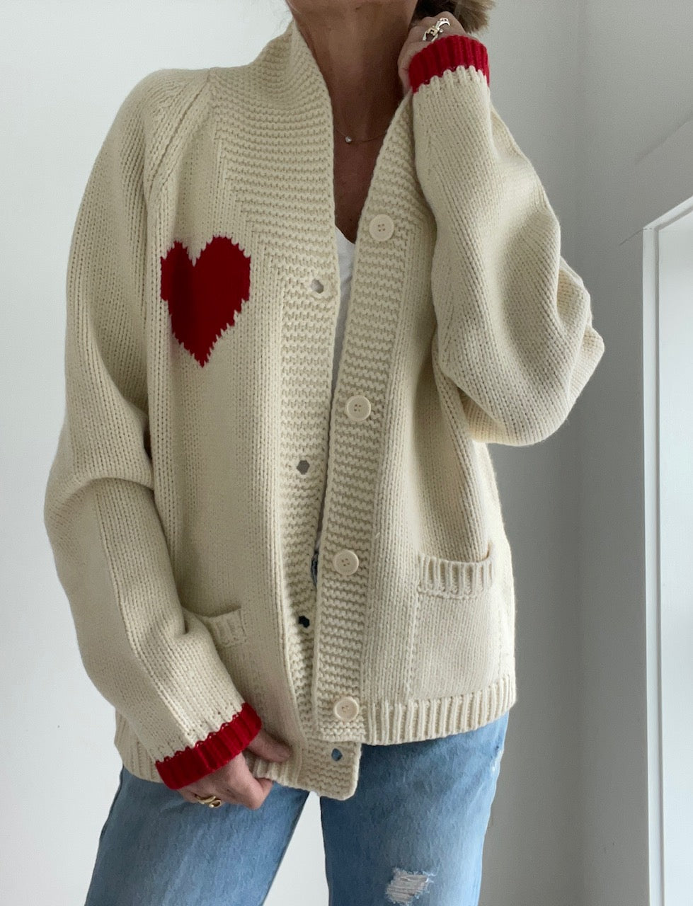 Chunky Knit Heart Sweater Chunky Cardigan Chicwish Heart Sweater