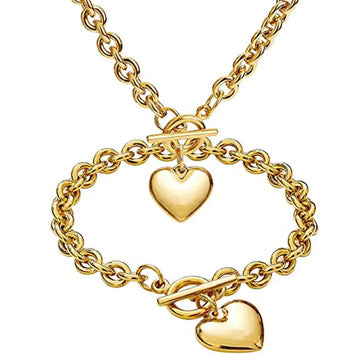 Elsa Heart and Bracelet and necklace in GOLD