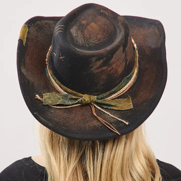 Black Western Boho Beaded Cowboy Hat