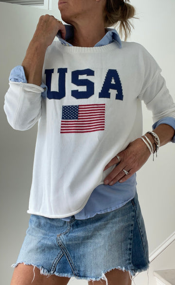 Prebook USA Flag 🇺🇸 Cotton Sweater. Ships May 29th