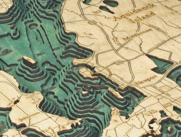 Wood Map Narragansett Bay