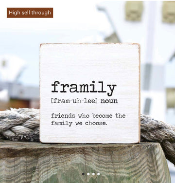 Framily wooden block sign