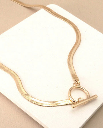 Slat Snake Chain Toggle Necklace