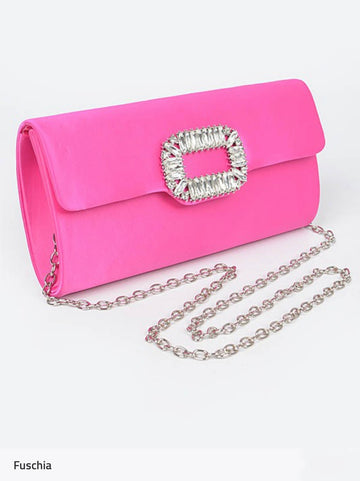 Bridal Buckle baguette clutch. PINK