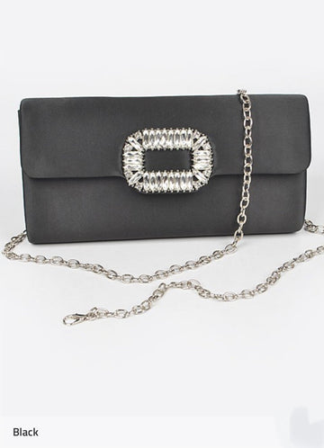 Bridal Buckle Baguette Clutch in RED
