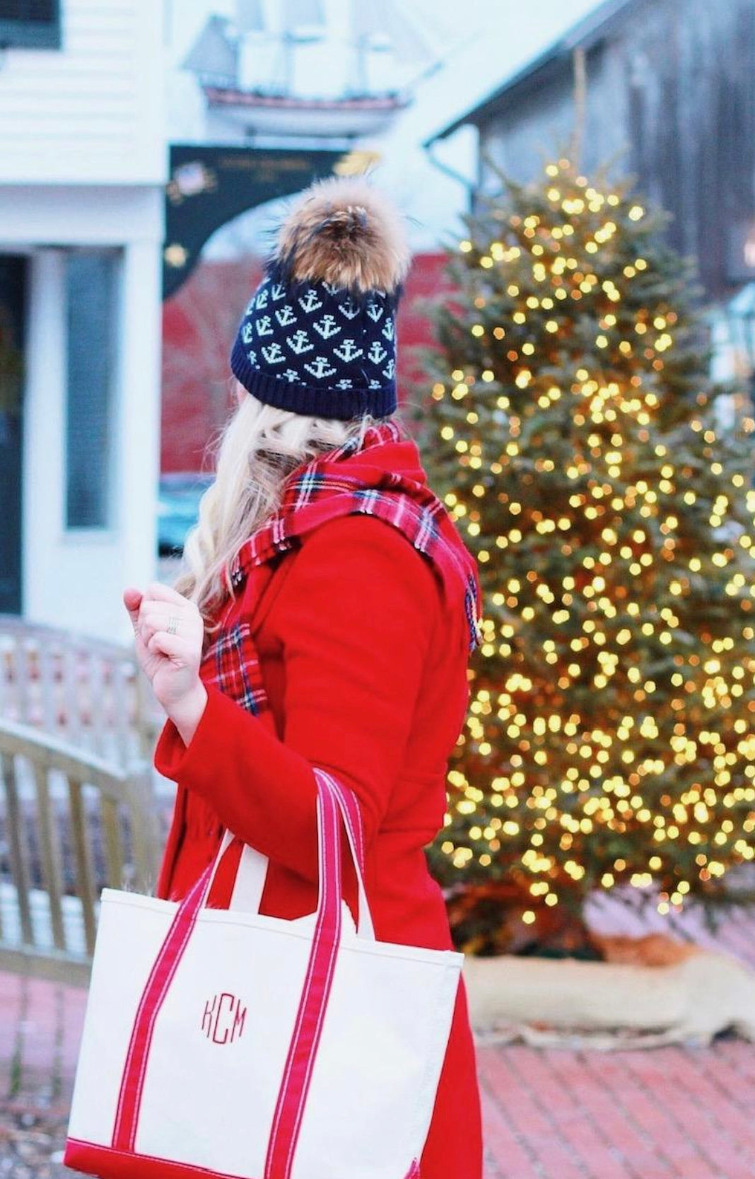 Pom Pom Decorative String Lights - Red & White