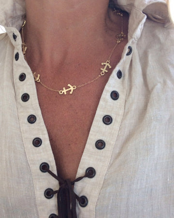 Multi anchor necklace - Pink Pineapple Shop