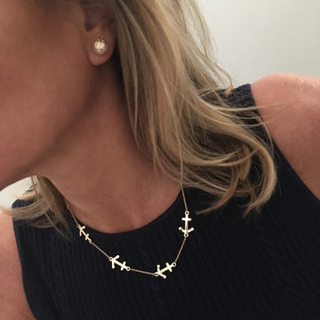 Multi anchor necklace - Pink Pineapple Shop