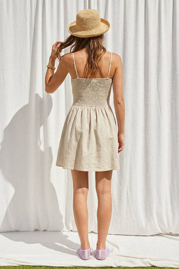 Smocked Bodice Mini Dress