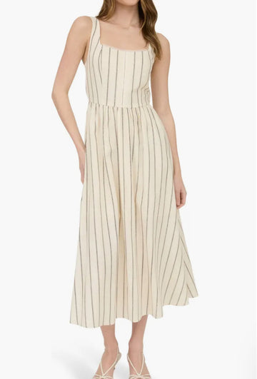 Khakis striped midi dress