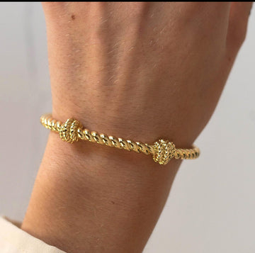 Twist Cuff Bracelet, Gold Filled Cuff Bracelet,