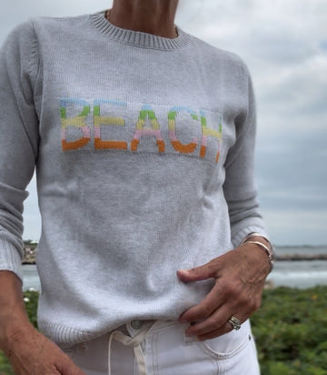 Multicolored Beach Sweater in Gray