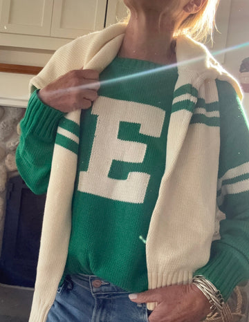 Chunky Campus “E” Sweater