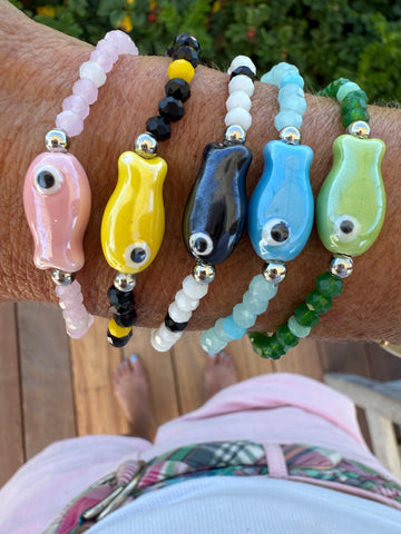 Glass fish beaded  bracelets