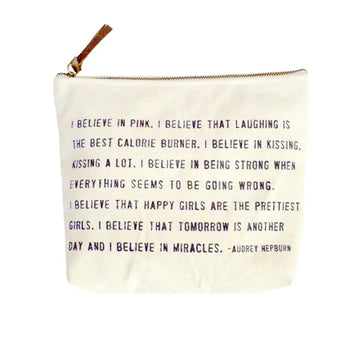 I Believe in Pink Canvas Zip Bag