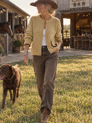 Horse/horseshoe crop cardigan
