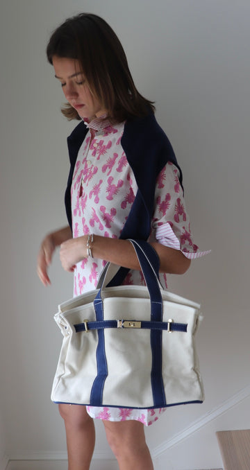 3/4 Sleeve Sconset Lobster Print Dress