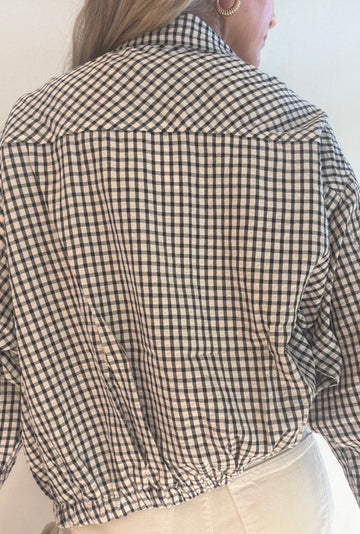 Millie Gingham Zip Front Cropped jacket