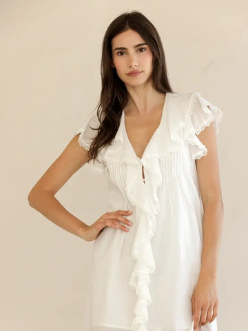 Muse V Neck Ruffle Mini