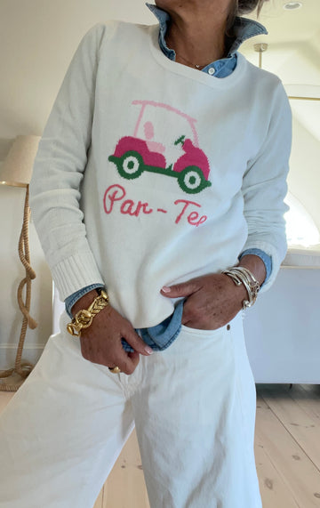 Classic White Par-Tee Golf Sweater