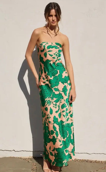 Augustine Green Floral Maxi Dress