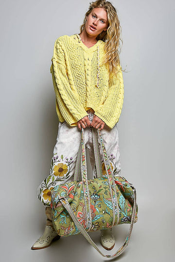 Front Pocket Quilted Adjustable Strap Bag in Olive or Yellow