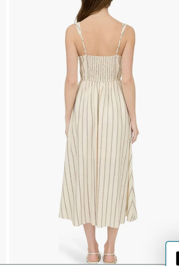 Khakis striped midi dress