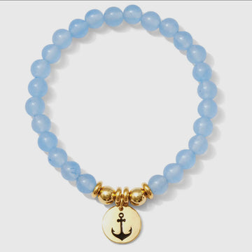 Anchors away stone stretch bracelet
