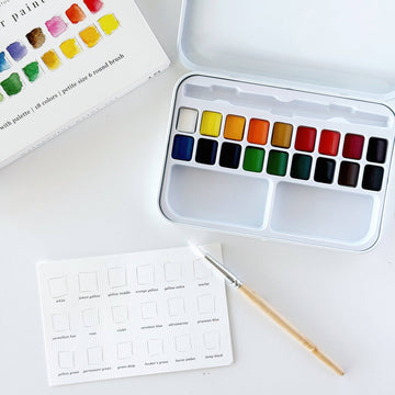 emily lex studio - Watercolor paint set 18 colors with brush