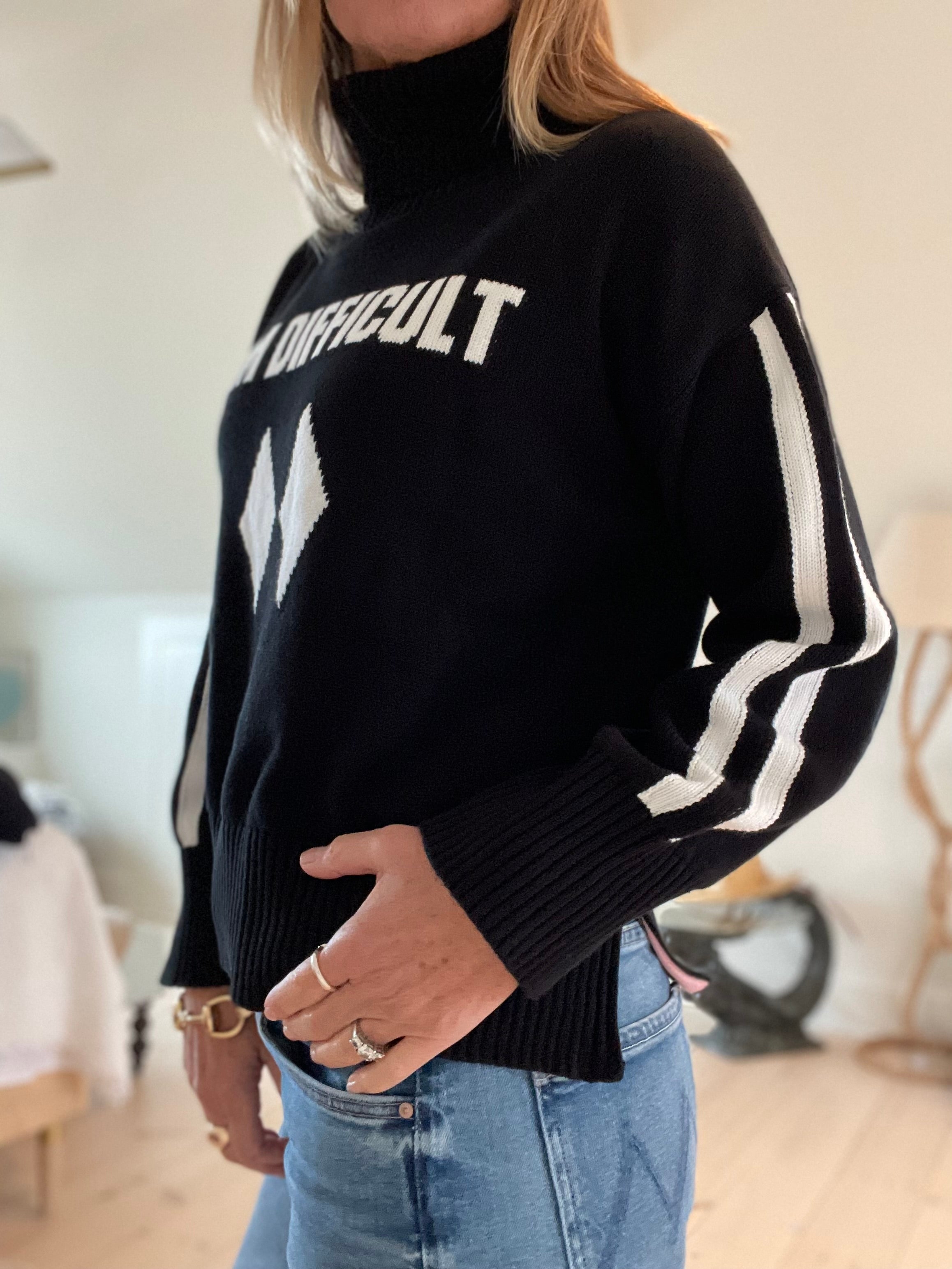 Women's Retro 100% Cashmere Turtleneck Ski Sweater Gray/Lavendar