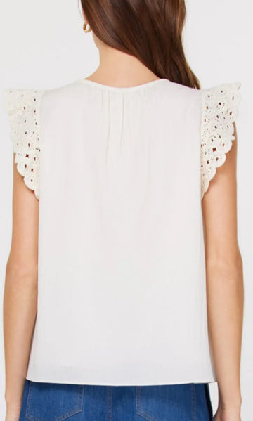 Bridget white crochet sleeve blouse