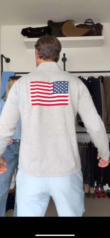 Men’s 1/4 zip flag sweater